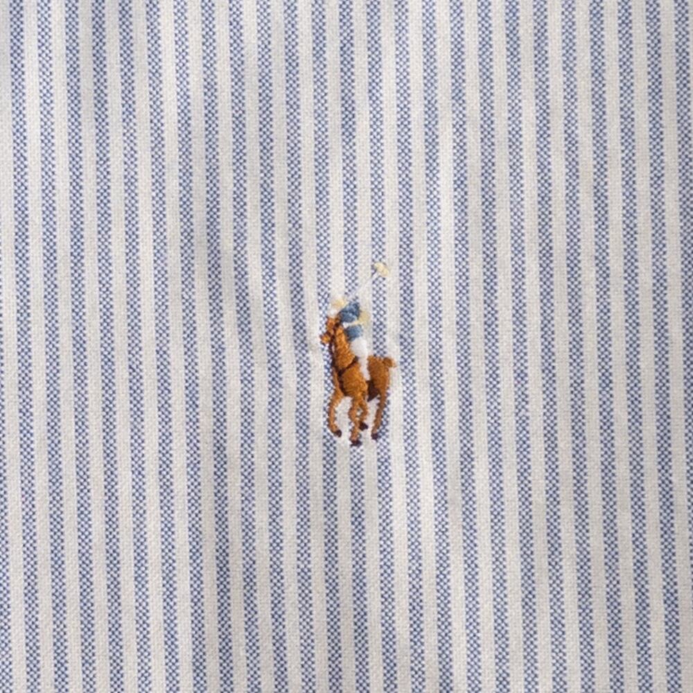 Ralph Lauren Button Down Shirt Striped Blue and White Size Large - Picture 4 of 8